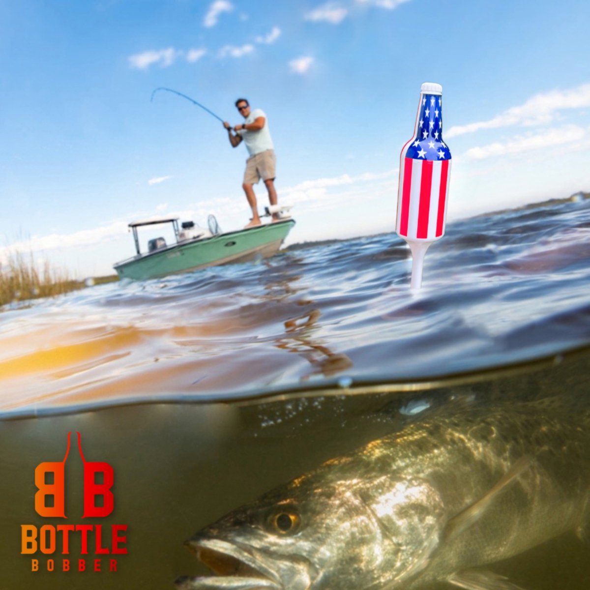 American Flag Fishing Bobbers (2 Pack) – Patriotic Slip Bobbers – Veterans & Dad Gift