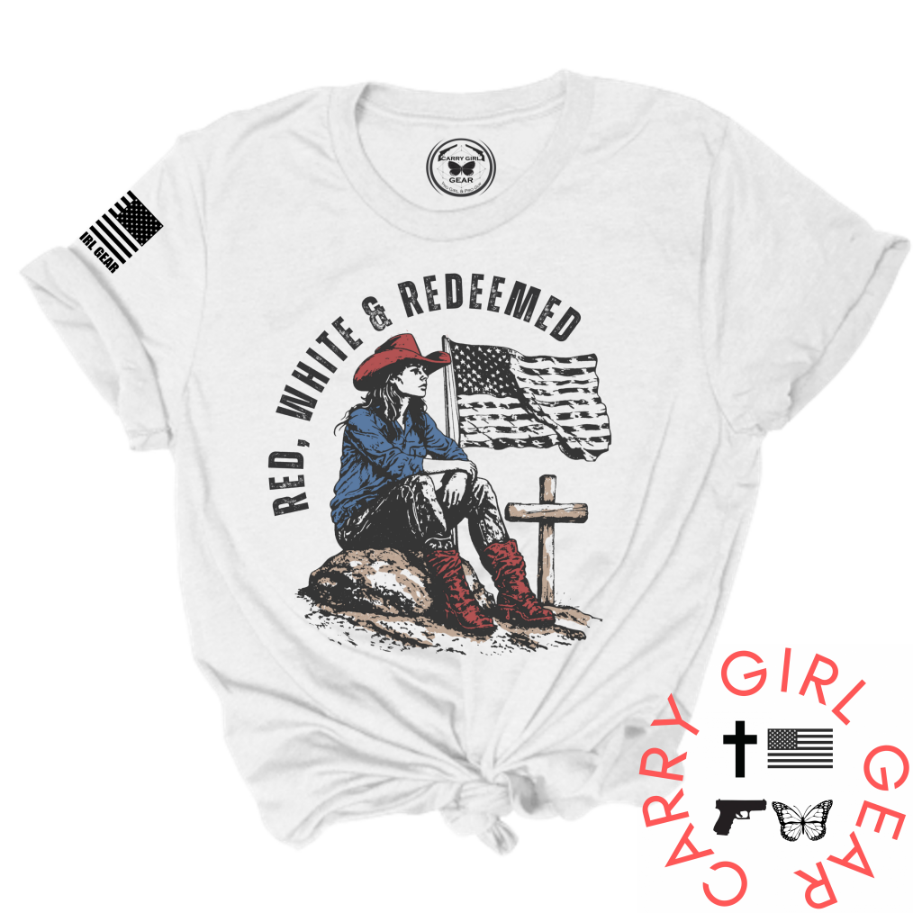 RED, WHITE & REDEEMED TEE