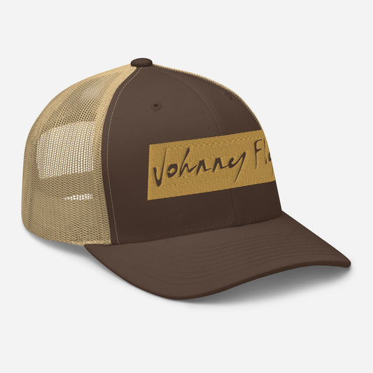 Block Logo Trucker Cap || Sand