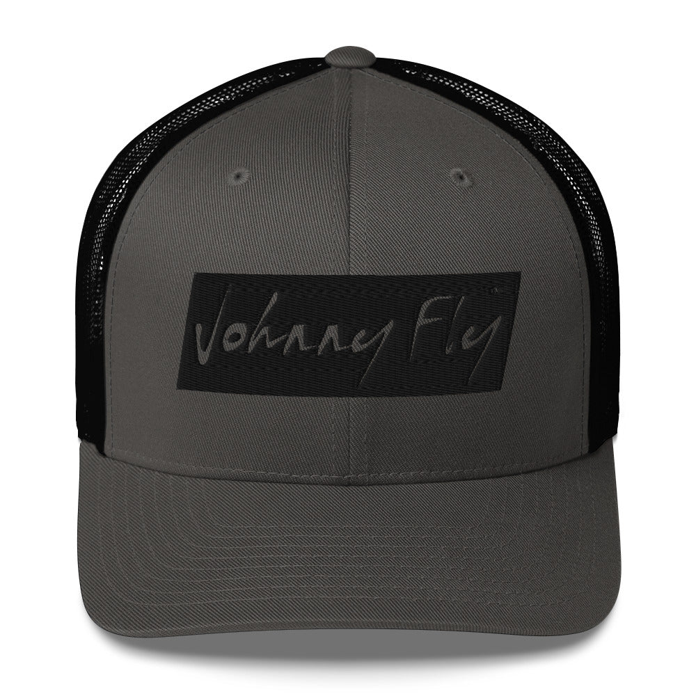 Block Logo Trucker Hat || Grey