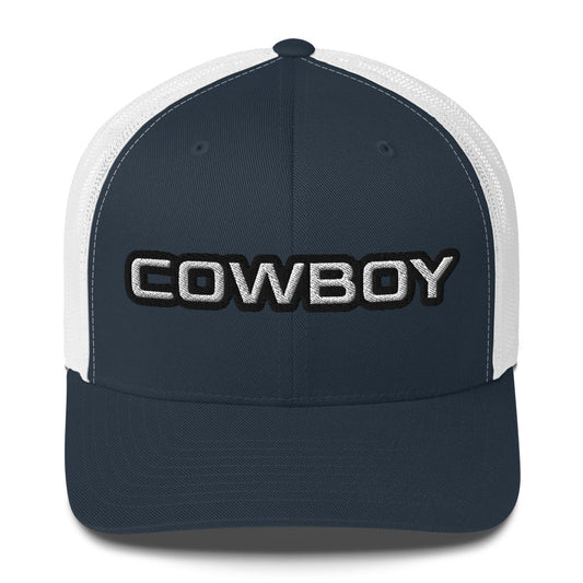 Cowboy Embroidered Trucker Cap