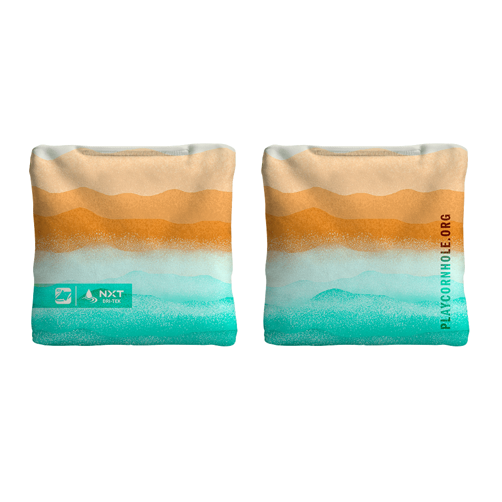 Rippling Stripes Orange Aqua NXT Dri-Tek Cornhole Bags