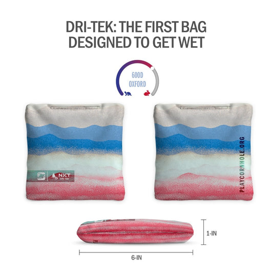 Rippling Stripes Red Blue NXT Dri-Tek Cornhole Bags