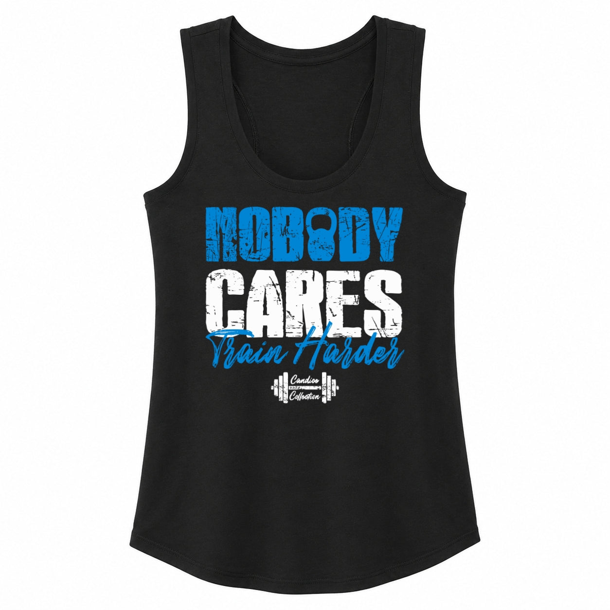 Premium Women’s Nobody Cares Train Harder Racerback Tank