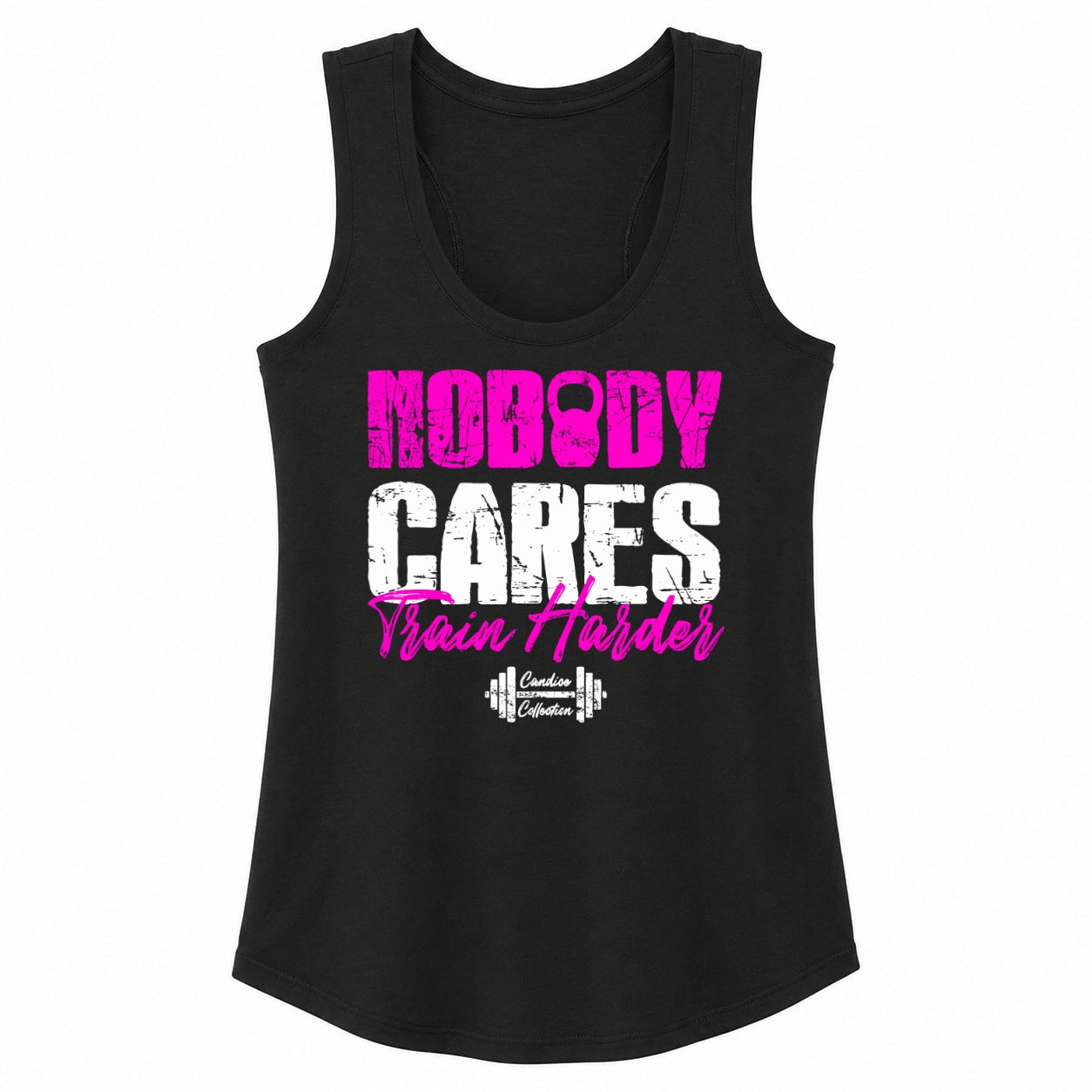 Premium Women’s Nobody Cares Train Harder Racerback Tank