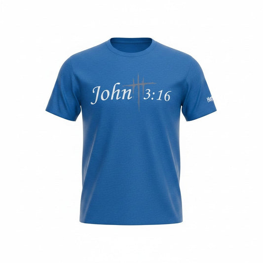 Blue John 3:16 Adult T-Shirt