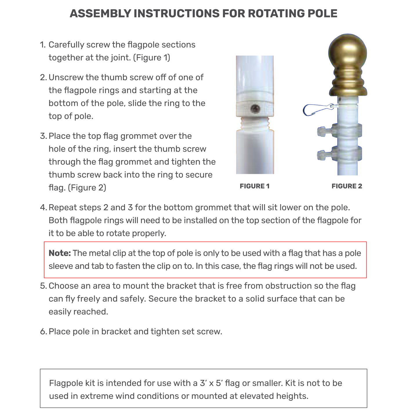 Tangle-Free Aluminum Flagpole for Outdoor Display