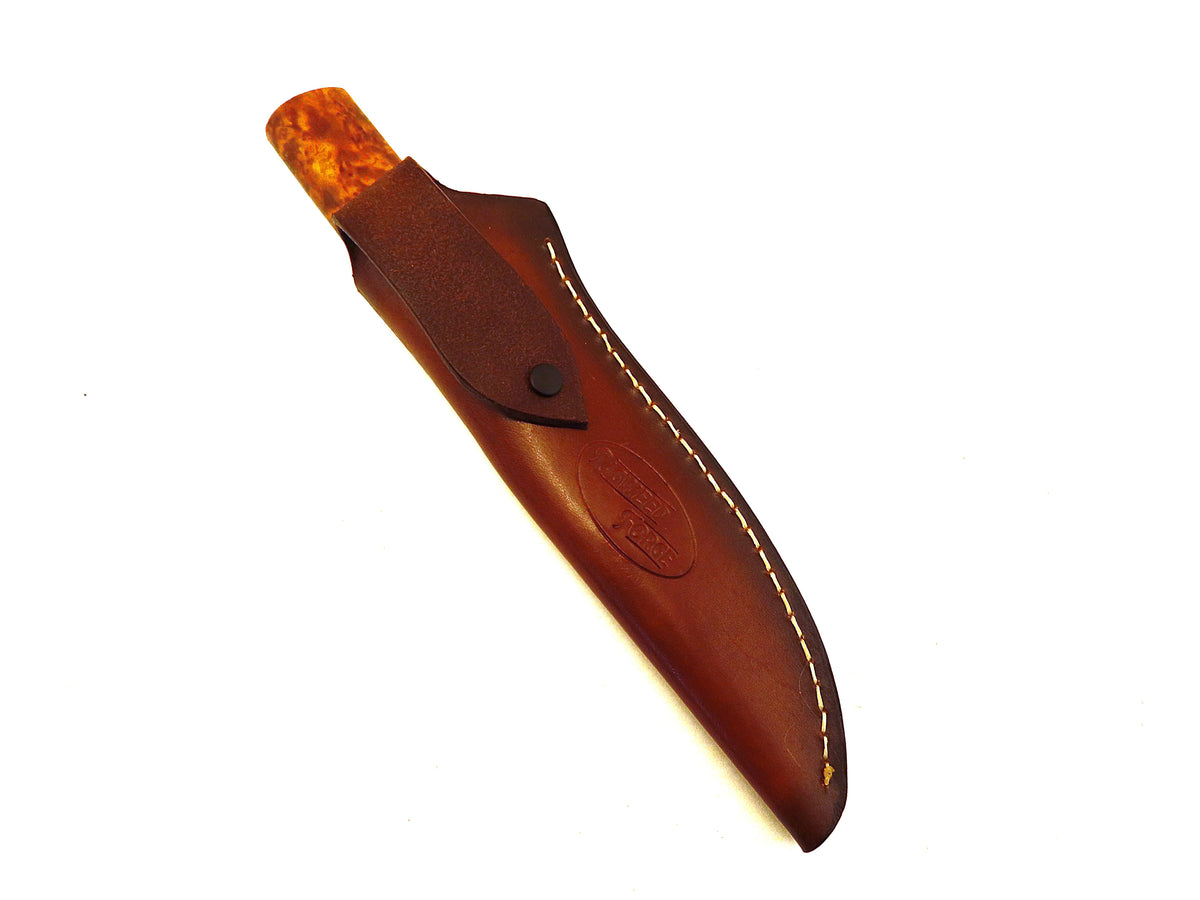 Ragweed Forge Mora Knife Sheath #7 Narrow -  8/9oz Leather - Hand Made in our leather shop!