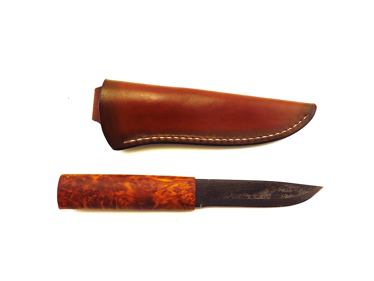 Ragweed Forge Mora Knife Sheath #7 Narrow -  8/9oz Leather - Hand Made in our leather shop!