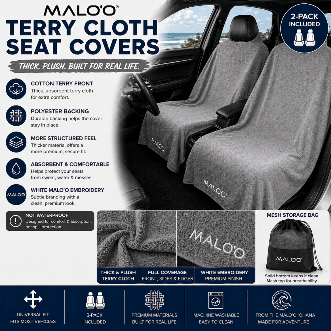 SeatGuard Terry Cloth Car Seat Cover (2-Pack) – Soft, Absorbent Seat Protector for Beach, Gym & Travel