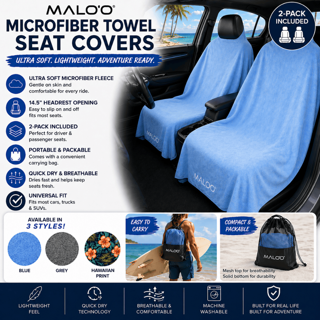 SeatGuard Terry Cloth Car Seat Cover (2-Pack) – Soft, Absorbent Seat Protector for Beach, Gym & Travel