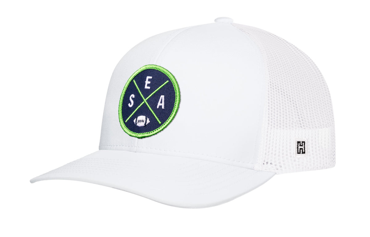 Seattle Football Trucker Hat  |  Navy Blue SEA X Snapback