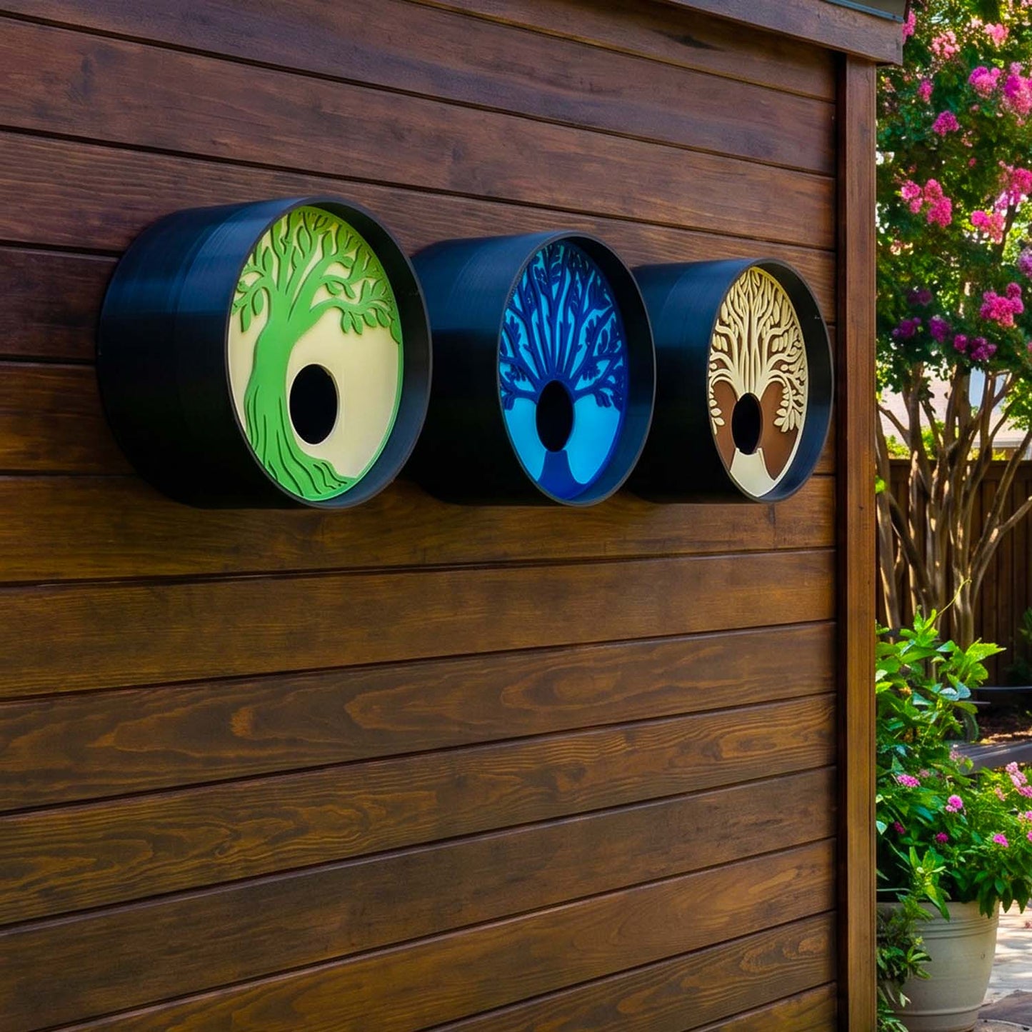 ADG42 Tranquil Tree Modern Round Birdhouses