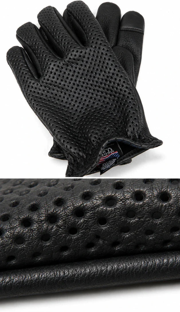 Ventilated Touchscreen Deerskin Gloves