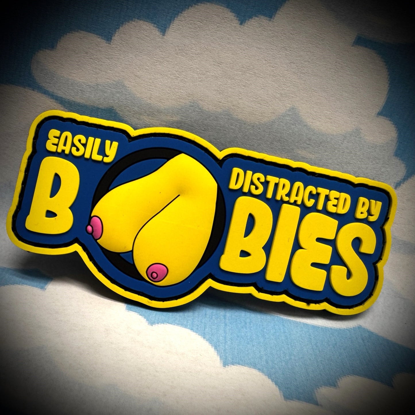 "Fun Size Boobs" - Easily Distracted By Boobies (Uncensored) - 4 inch PVC Patch -
