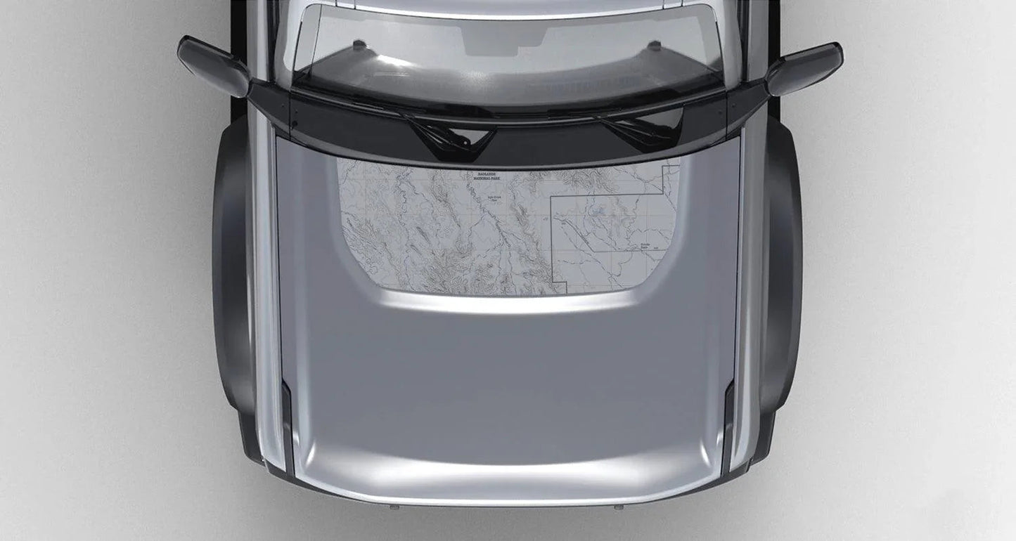 Stealth Clear Badlands Topographic Map Hood Overlay - 2021+ Bronco