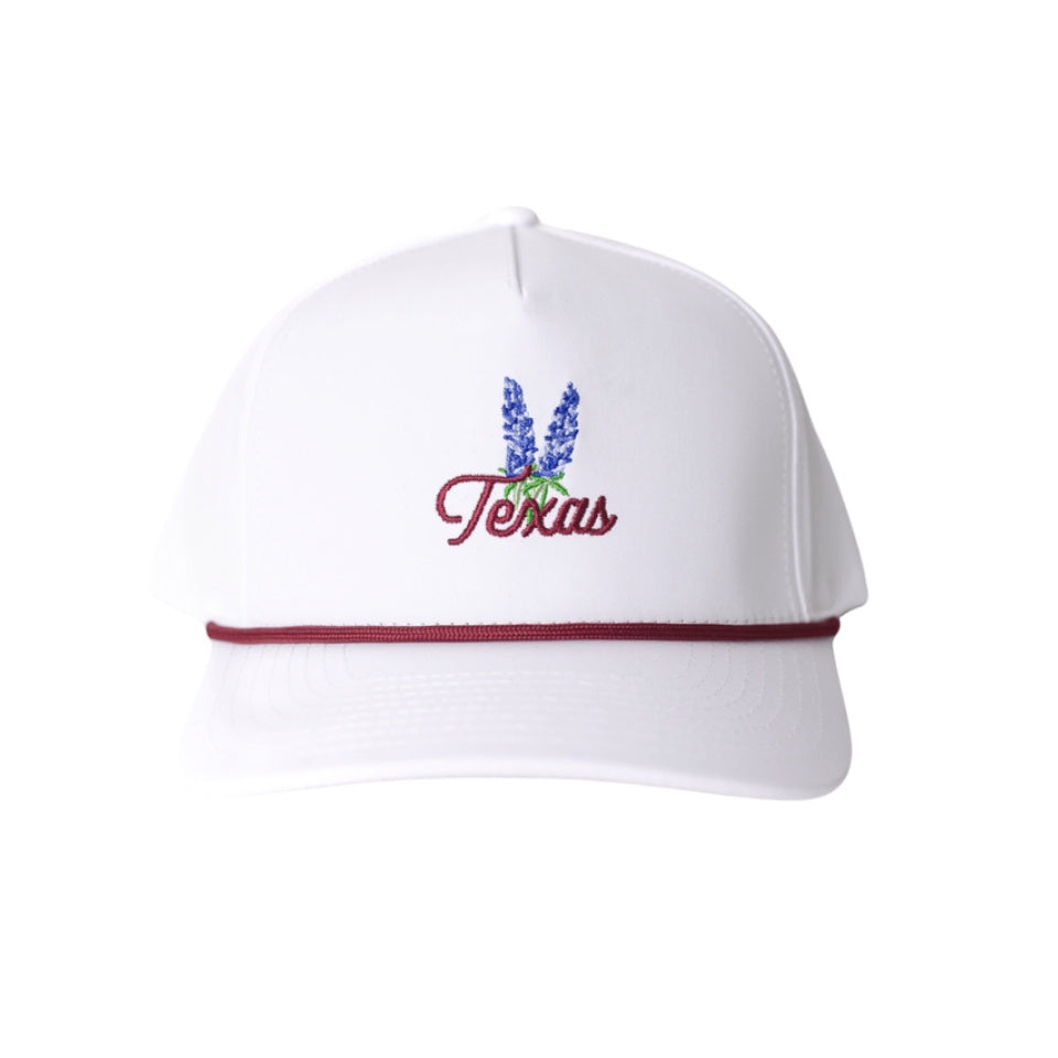 Texas Bluebonnet Maroon Rope Hat
