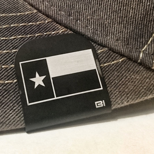 Hat clip Brim-it Texas Flag Black and white