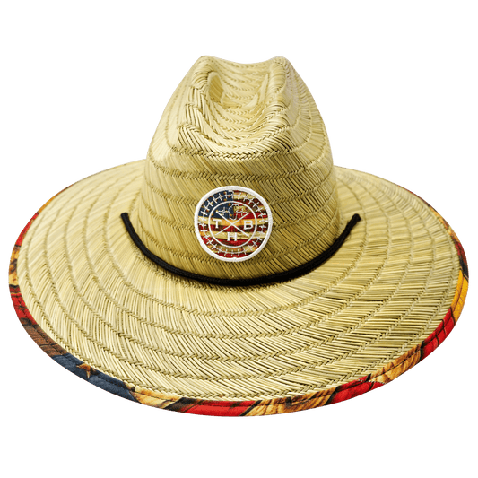 THB Straw - Sun Hat - Flag Stained Wood