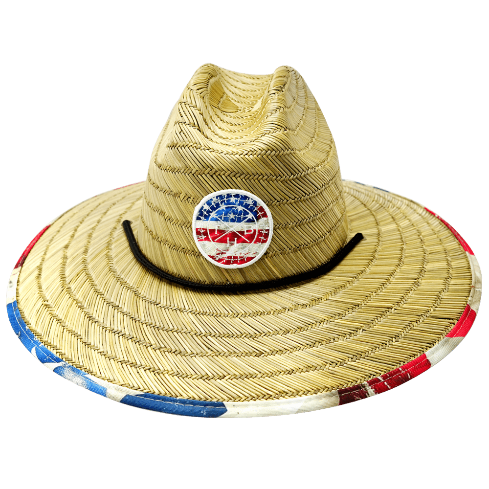 THB Straw - Sun Hat - Vintage Flag