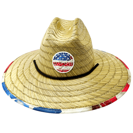THB Straw - Sun Hat - Vintage Flag