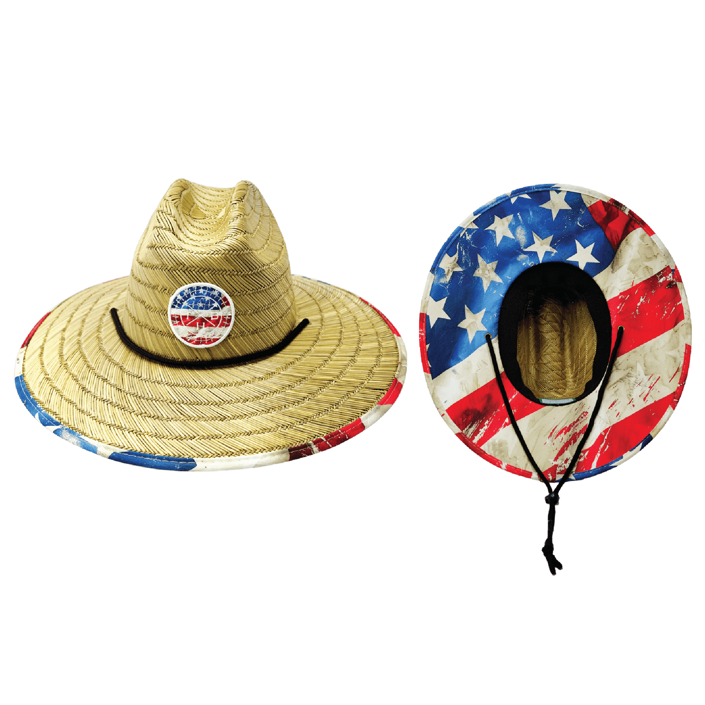 THB Straw - Sun Hat - Vintage Flag