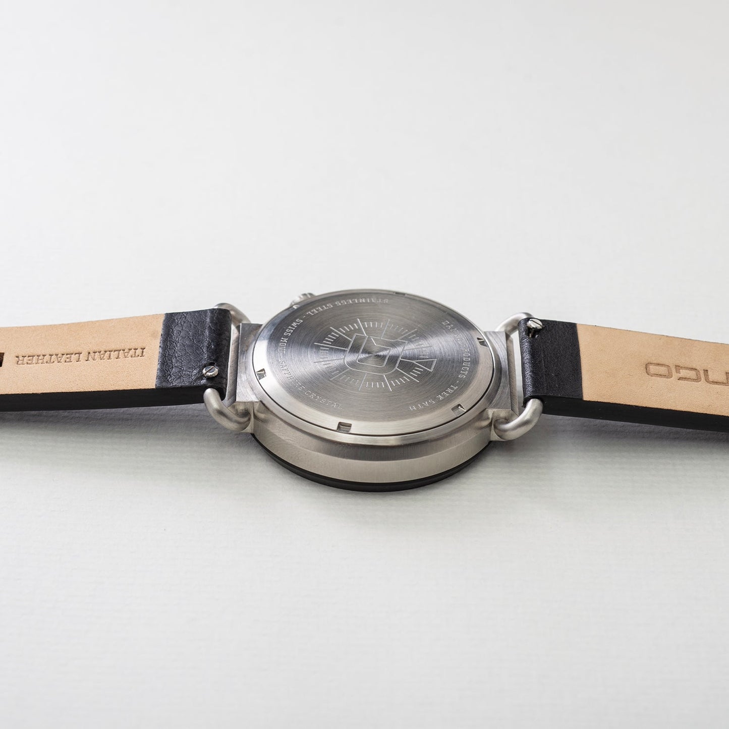 TK-01 - Trek Watch with Italian Leather Strap - Jet Black