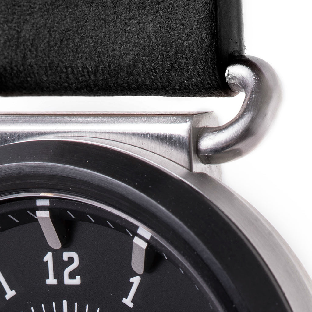 TK-01 - Trek Watch with Italian Leather Strap - Jet Black