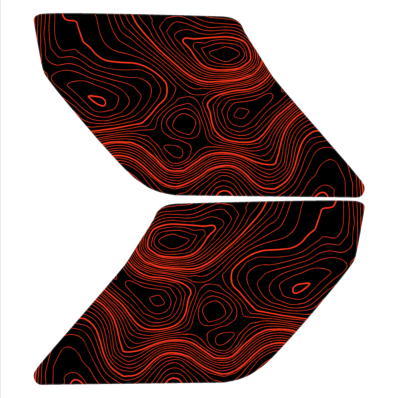 Topo Interior Sun Visor Overlays (Printed Series) - 2021+ Bronco (NO Homelink)