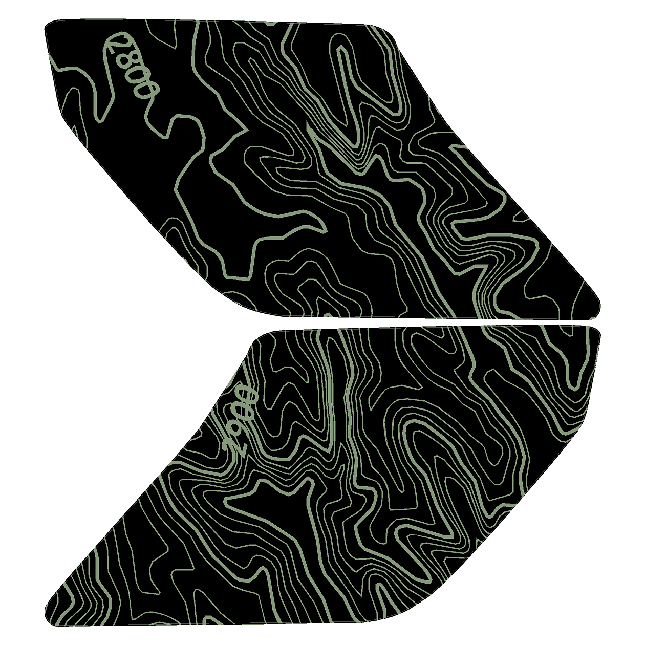 Topo Interior Door Handle Overlays - 2021+ Bronco