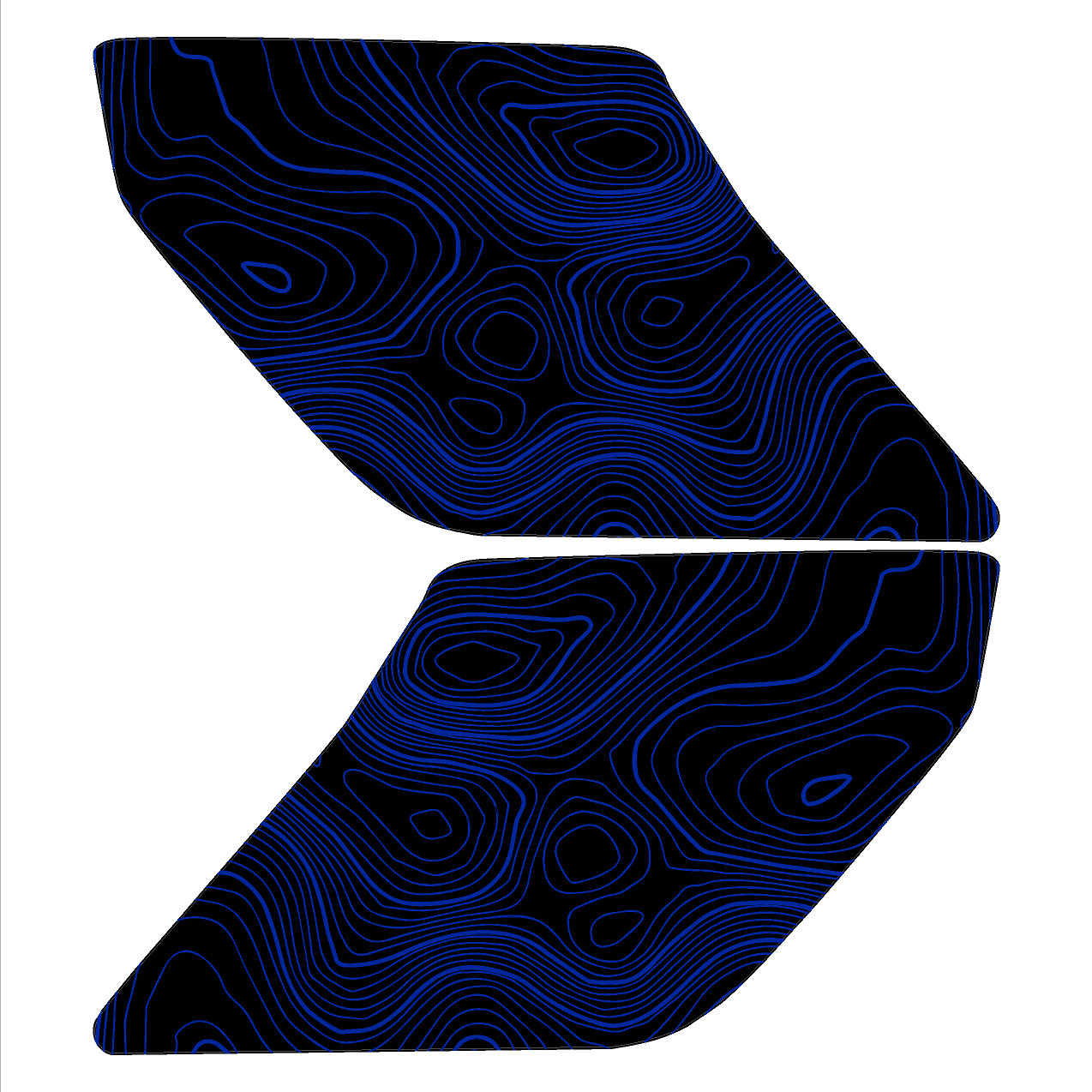 Topo Interior Sun Visor Overlays (Printed Series) - 2021+ Bronco (NO Homelink)