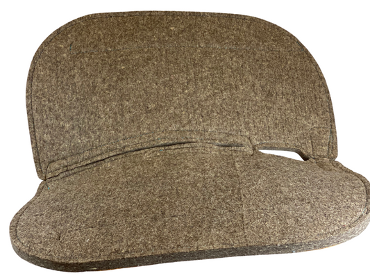 Chocolate Grey 100% Compressed Rounded Wool Pad- Turquoise Stitching