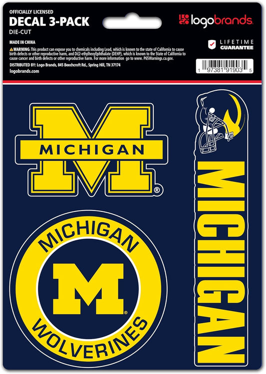 NCAA Official Team Sticker Mats - Set of 3 Stickers