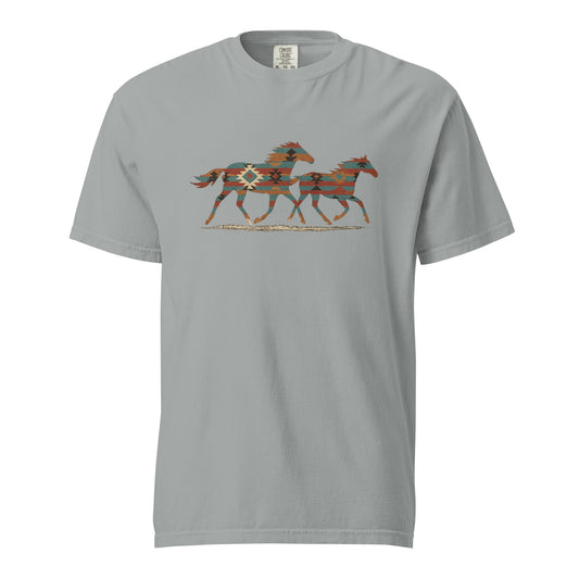 Tribal Running Horses Heavyweight T-Shirt