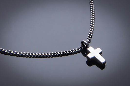 Mini Cross of Comfort Necklace - Sterling Silver Choker Charm