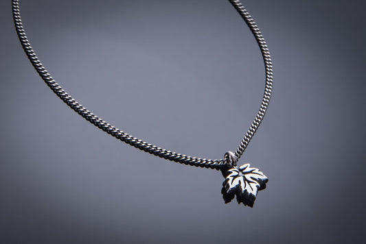 Leaf of Life Necklace - Sterling Silver Choker Charm