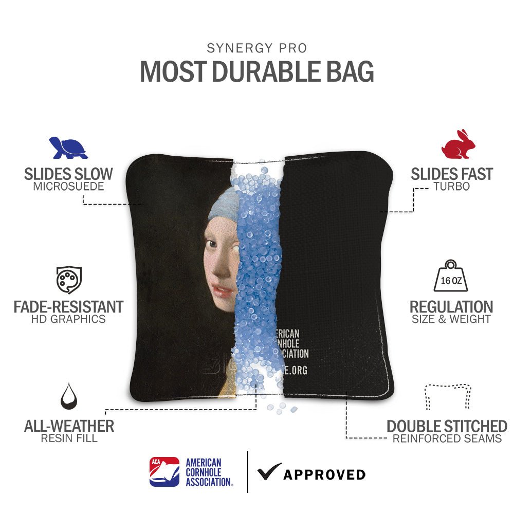 Vermeer's Girl With Pearl Earring Synergy Pro Cornhole Bags