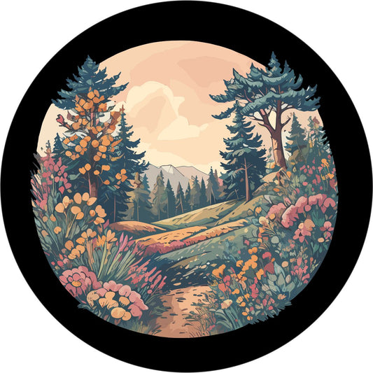 Watercolor Mountain Range Spare Tire Cover â€¢ Jeep, Bronco, Campers, RV, Vans, & More