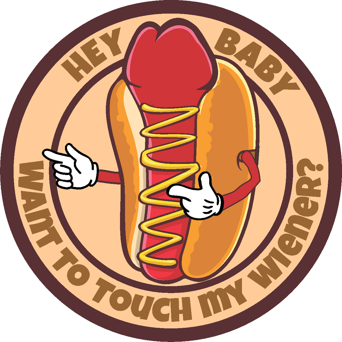 Hey Baby - Hot Dog - 4" Sticker