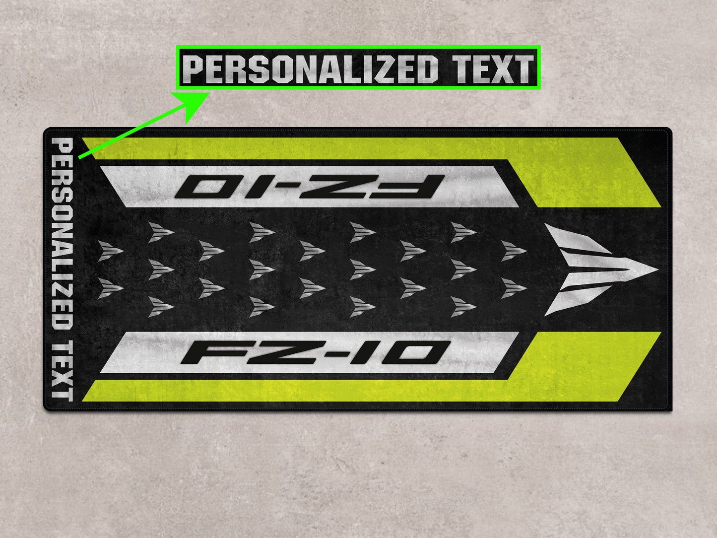 MPM Motorcycle Mat for Yamaha FZ-10 Yellow & Black - MM7256