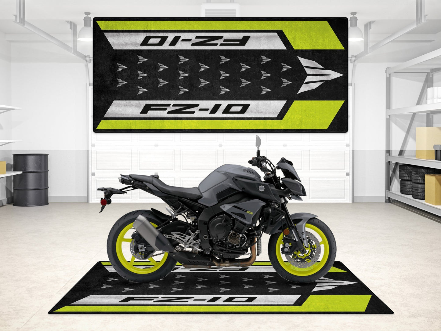 MPM Motorcycle Mat for Yamaha FZ-10 Yellow & Black - MM7256